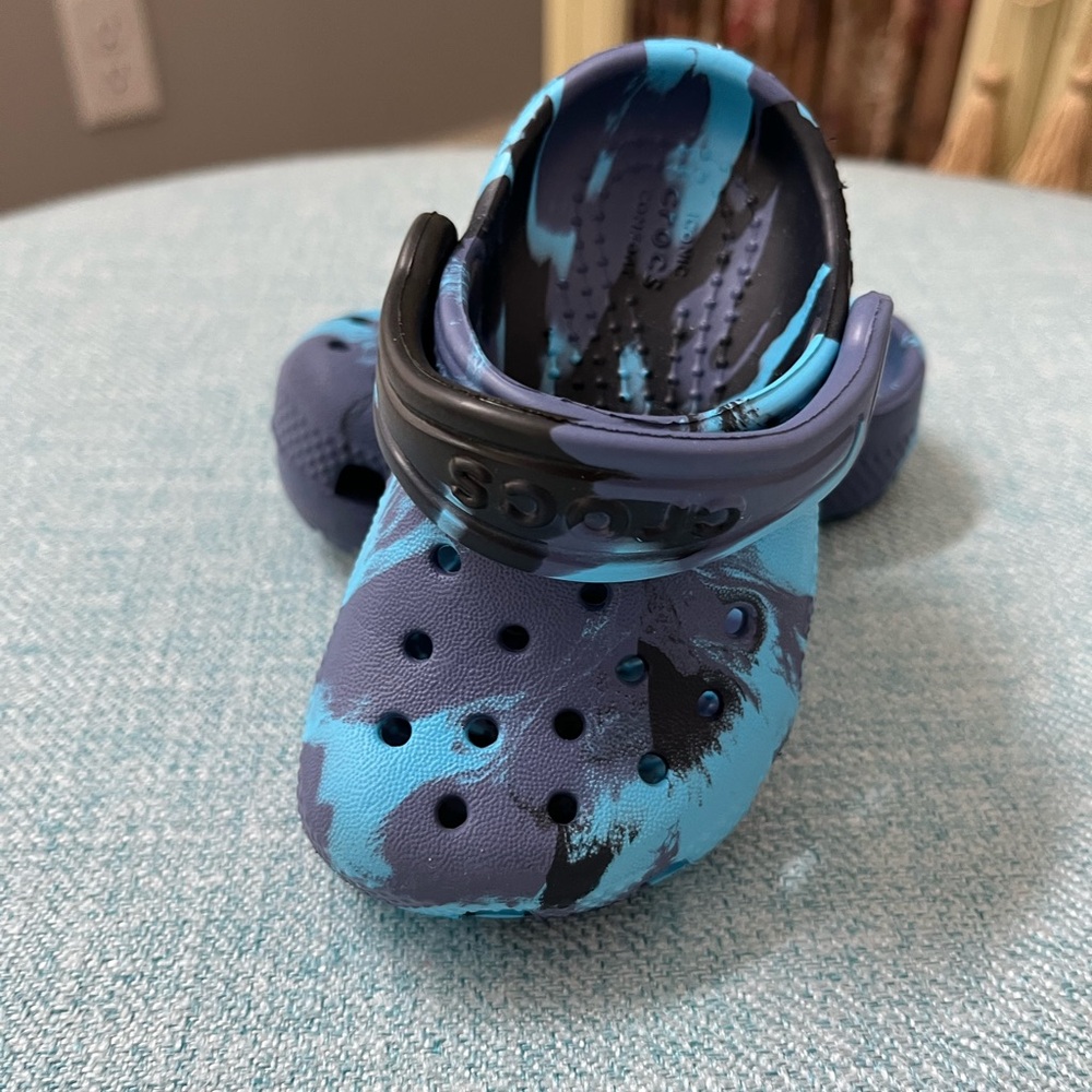 Kids Blue and Black Crocs Clogs